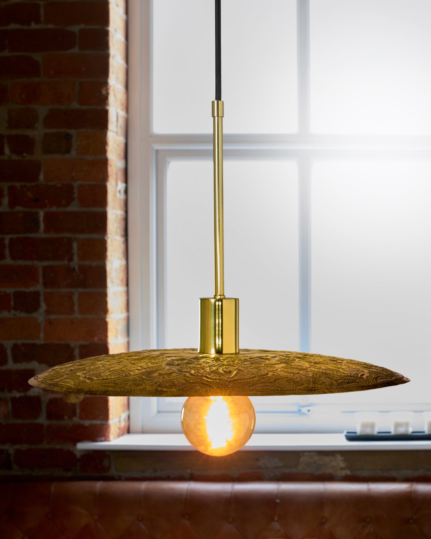 Brass Thali Pendant light