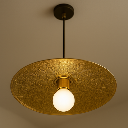 Brass Thali Pendant light