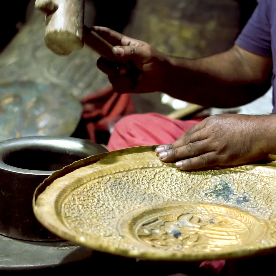 Brass Thali Pendant light